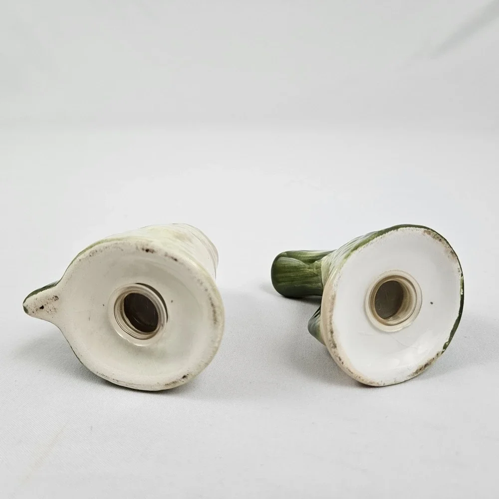 Vintage Bass Fish Head & Tail Salt & Pepper Shakers Ceramic Kitchen Tools
